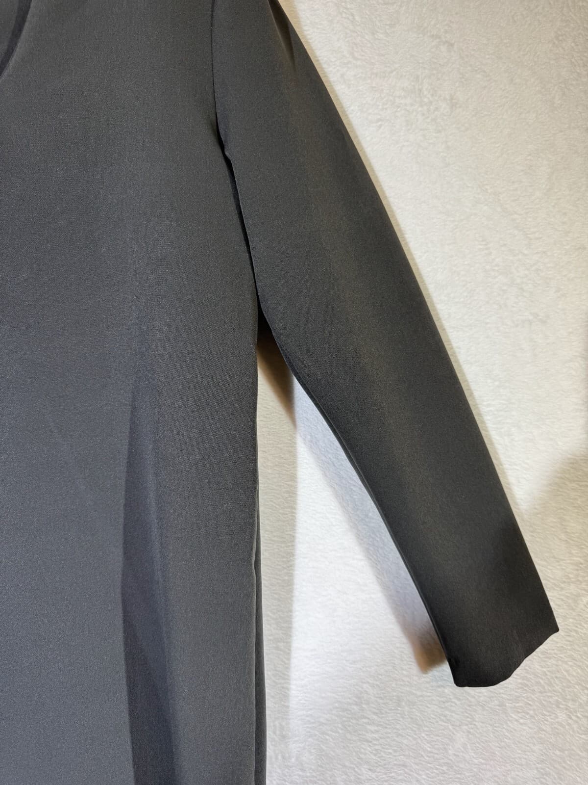 Halogen Women's Small Black Pullover Shift Dress Polyester Stretch Tie Neck W430 - Thumbnail 10