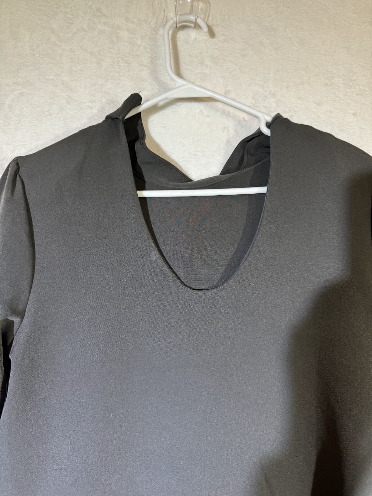 Halogen Women's Small Black Pullover Shift Dress Polyester Stretch Tie Neck W430 - Thumbnail 9