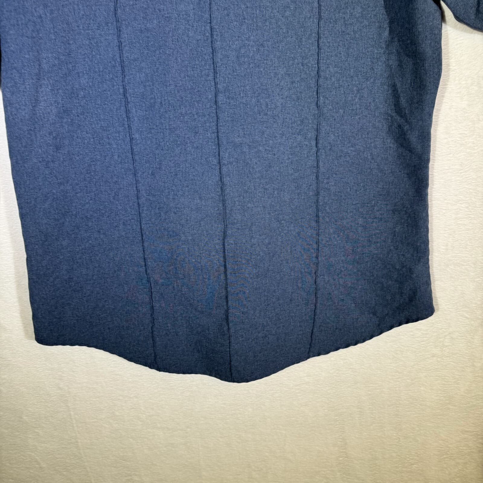 Galls Men's Large Navy Blue Polyester Short Sleeve Button-Up Uniform Shirt M220 - Thumbnail 10