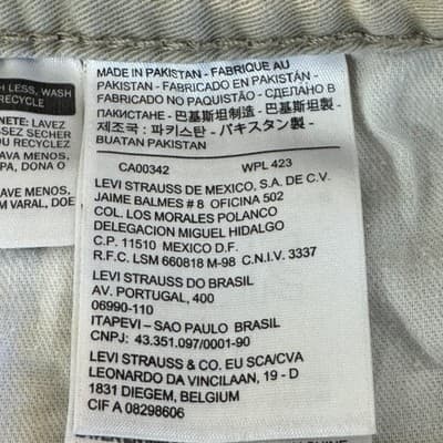 Levis 559 Jeans Mens 36x32 Beige Straight Leg Pants Cotton Mid Rise Casual - Thumbnail 5