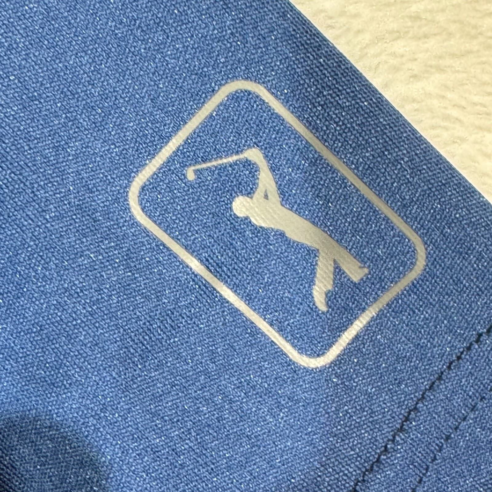 PGA Tour Men’s Polo Shirt L Blue Palm Graphic Athletic Fit Golf Polyester M333 - Thumbnail 10