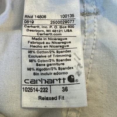 Carhartt Shorts Mens 36 Relaxed Fit Utility Work Carpenter Pockets 102514-232 - Thumbnail 6