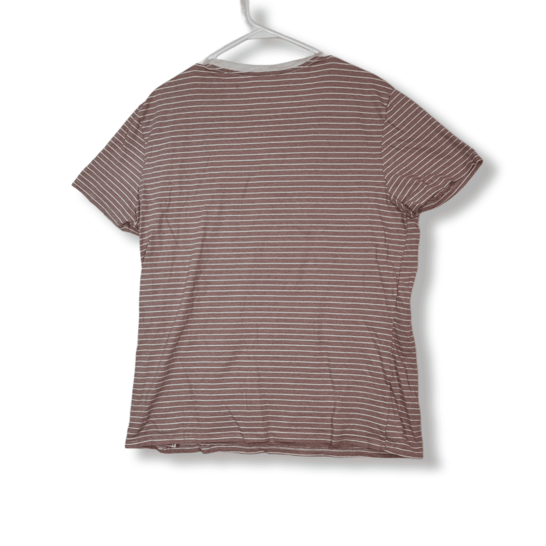 Goodfellow & Co Men’s L Red & White Striped Crew Neck Tee Short Sleeve M100 - Thumbnail 2