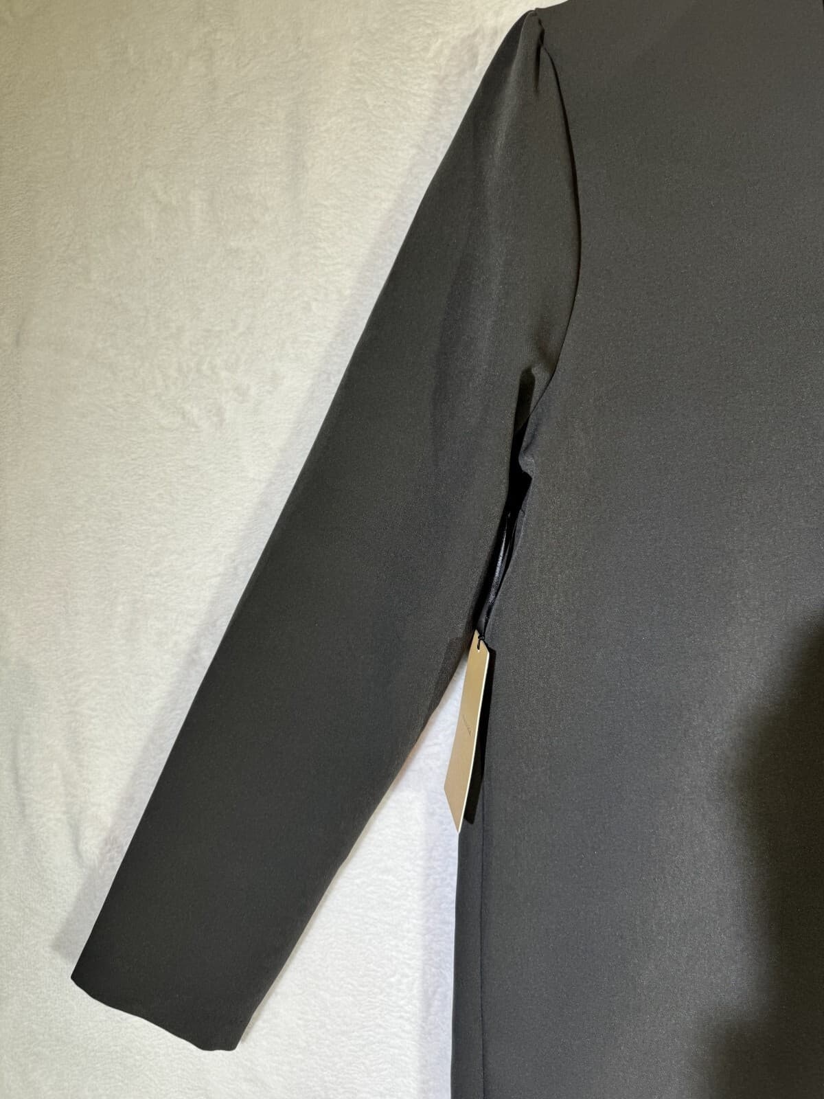 Halogen Women's Small Black Pullover Shift Dress Polyester Stretch Tie Neck W430 - Thumbnail 7