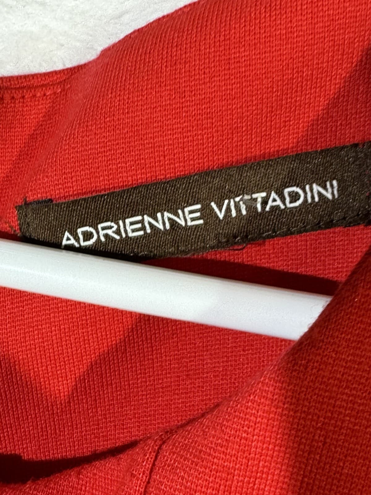 Adrienne Vittadini Women's A-Line Midi Dress Red Pleated Back Zip Stretch W426 - Thumbnail 5