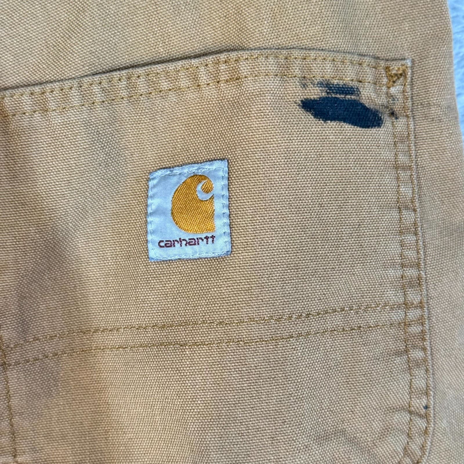 Carhartt Men’s Carpenter Pants 32x30 Brown Mid-Rise Dungaree Fit Straight - Thumbnail 4