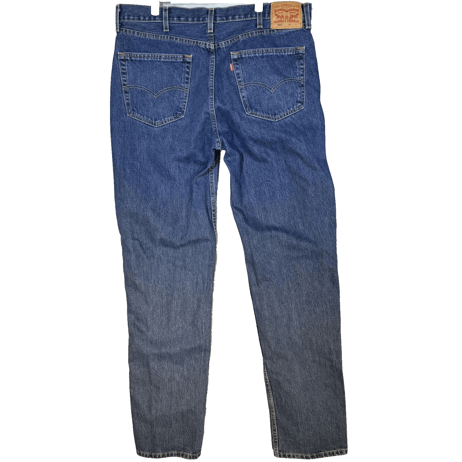 Levis 550 Jeans Mens 38x38 (38x37) Blue Relaxed Fit Tapered Leg Denim Medium - Thumbnail 2