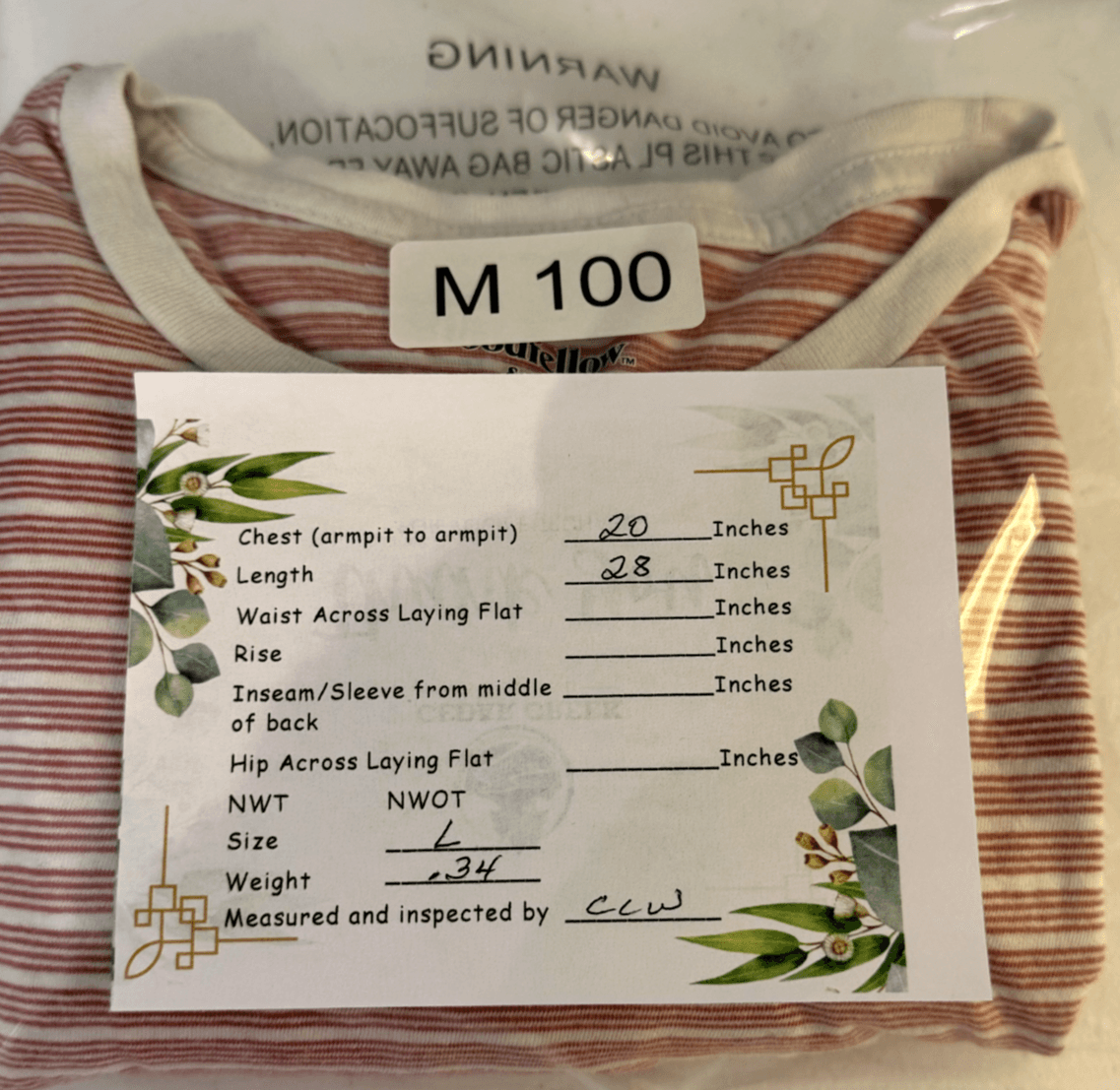 Goodfellow & Co Men’s L Red & White Striped Crew Neck Tee Short Sleeve M100 - Thumbnail 6