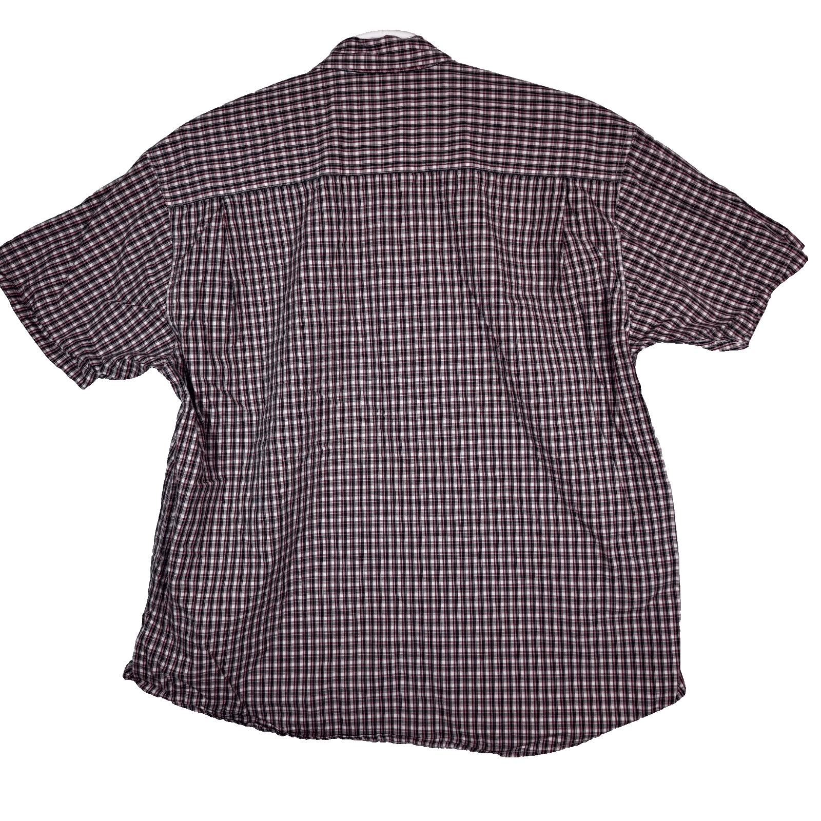 Wrangler Men’s XL Red/Black/White Plaid Short‑Sleeve Button‑Down Cotton Shirt - Thumbnail 2