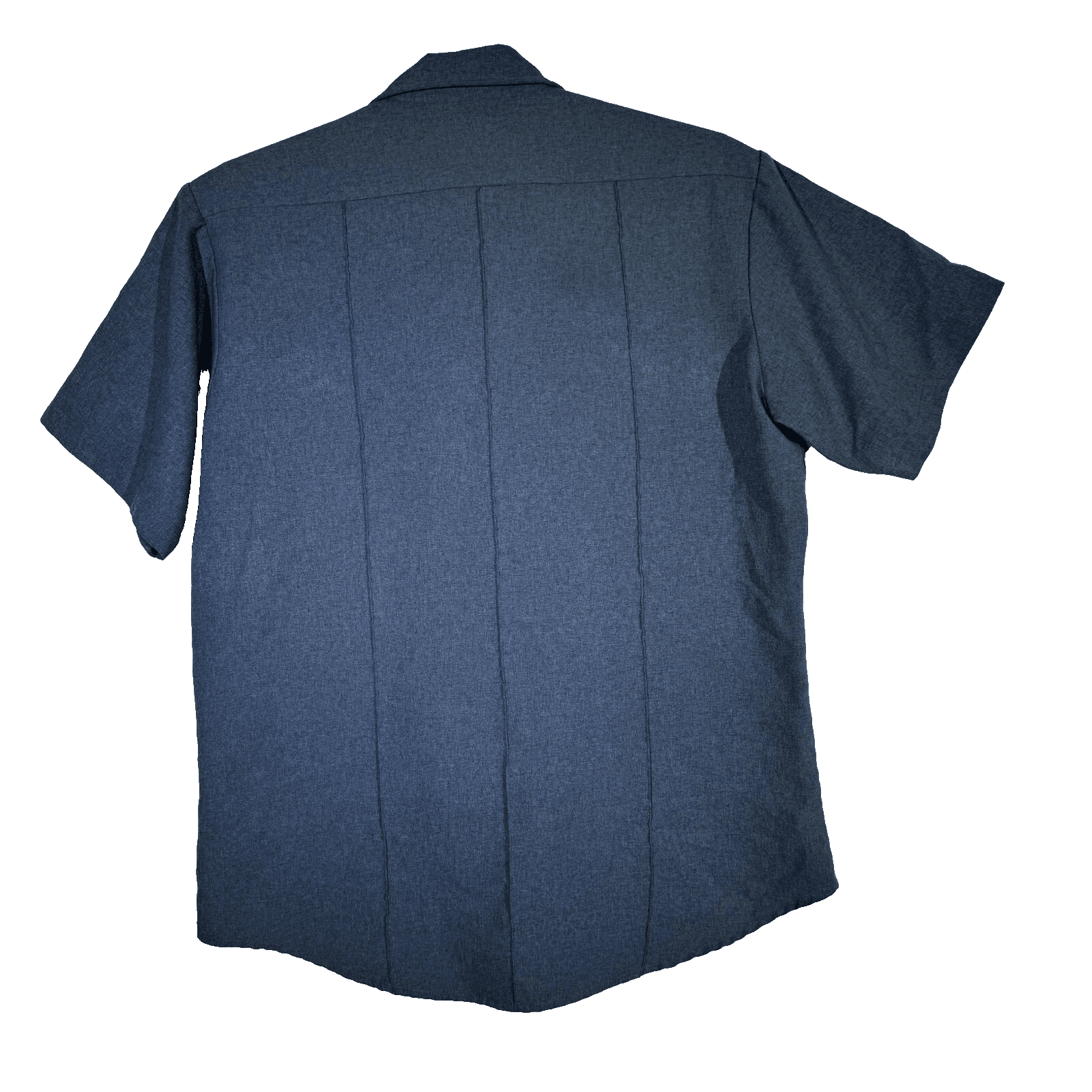 Galls Men's Large Navy Blue Polyester Short Sleeve Button-Up Uniform Shirt M220 - Thumbnail 2