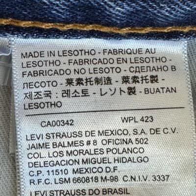 Levis 505 Jeans Mens 36x30 Blue Baggy Fit Medium Wash Distressed Denim Pants - Thumbnail 5