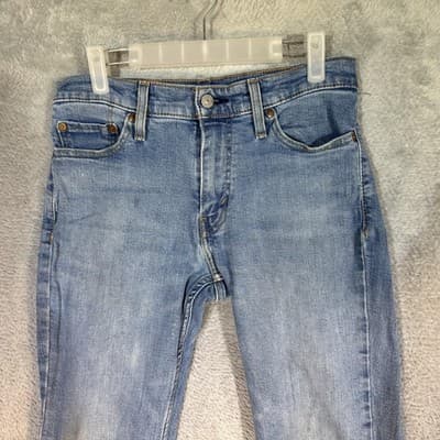 Levis 511 Jeans Mens 30x29 (30x30) Light Wash Blue Slim Skinny Stretch Denim - Thumbnail 3