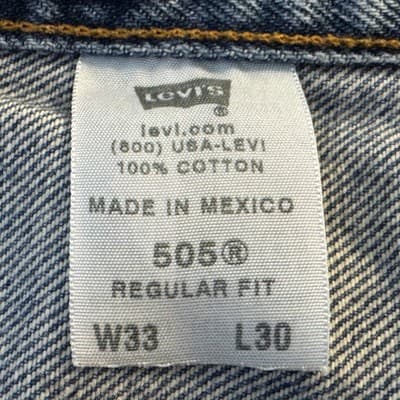 Vintage Levis 505 Jeans Mens 33x30 Blue Medium Wash Straight Leg Denim - Thumbnail 4