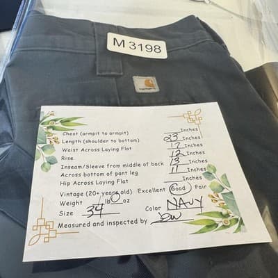 Carhartt Cargo Shorts Mens 34 Navy Work Twill Flat Front Utility Pockets - Thumbnail 7