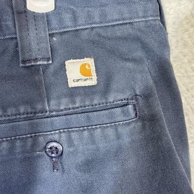 Carhartt Cargo Shorts Mens 34 Navy Work Twill Flat Front Utility Pockets - Thumbnail 4