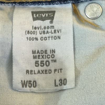 Levis 550 Jeans Mens 50x30 Blue Relaxed Fit Tapered Leg Denim Vintage Y2K - Thumbnail 6