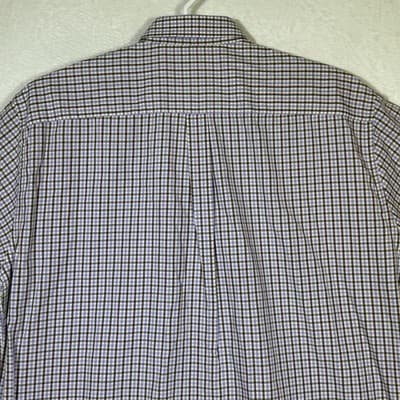 Peter Millar Shirt Mens 2XL Purple Brown Check Plaid Button Down Short Sleeve - Thumbnail 10