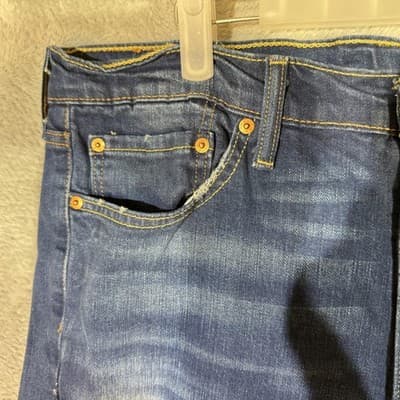 Levis 511 Jeans Mens 36x32 (38x32) Blue Medium Wash Slim Taper Stretch Denim - Thumbnail 4