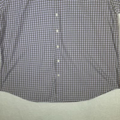 Peter Millar Shirt Mens 2XL Purple Brown Check Plaid Button Down Short Sleeve - Thumbnail 6