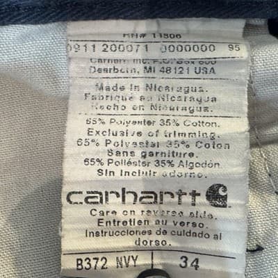 Carhartt Cargo Shorts Mens 34 Navy Work Twill Flat Front Utility Pockets - Thumbnail 5