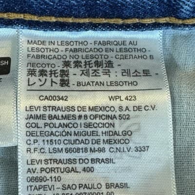 Levis 505 Jeans Mens 40x30 Blue Classic Fit Denim Straight Leg Medium Wash - Thumbnail 4