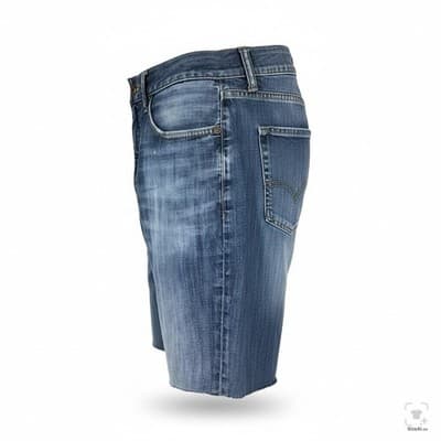 Lucky Brand 121 Heritage Slim Bermuda Shorts Mens 34 Blue Denim Raw Hem - Thumbnail 3