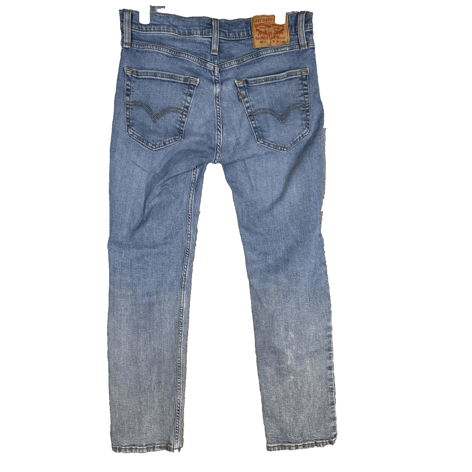 Levis 511 Jeans Mens 30x29 (30x30) Light Wash Blue Slim Skinny Stretch Denim - Thumbnail 2