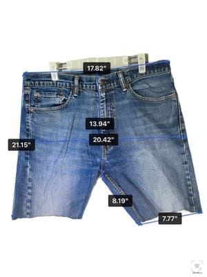 Levi Strauss & Co Denim Jean Shorts Mens 36 Blue Cutoff Cotton Stretch Egypt - Thumbnail 8