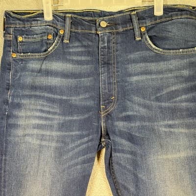 Levis 511 Jeans Mens 36x32 (38x32) Blue Medium Wash Slim Taper Stretch Denim - Thumbnail 3