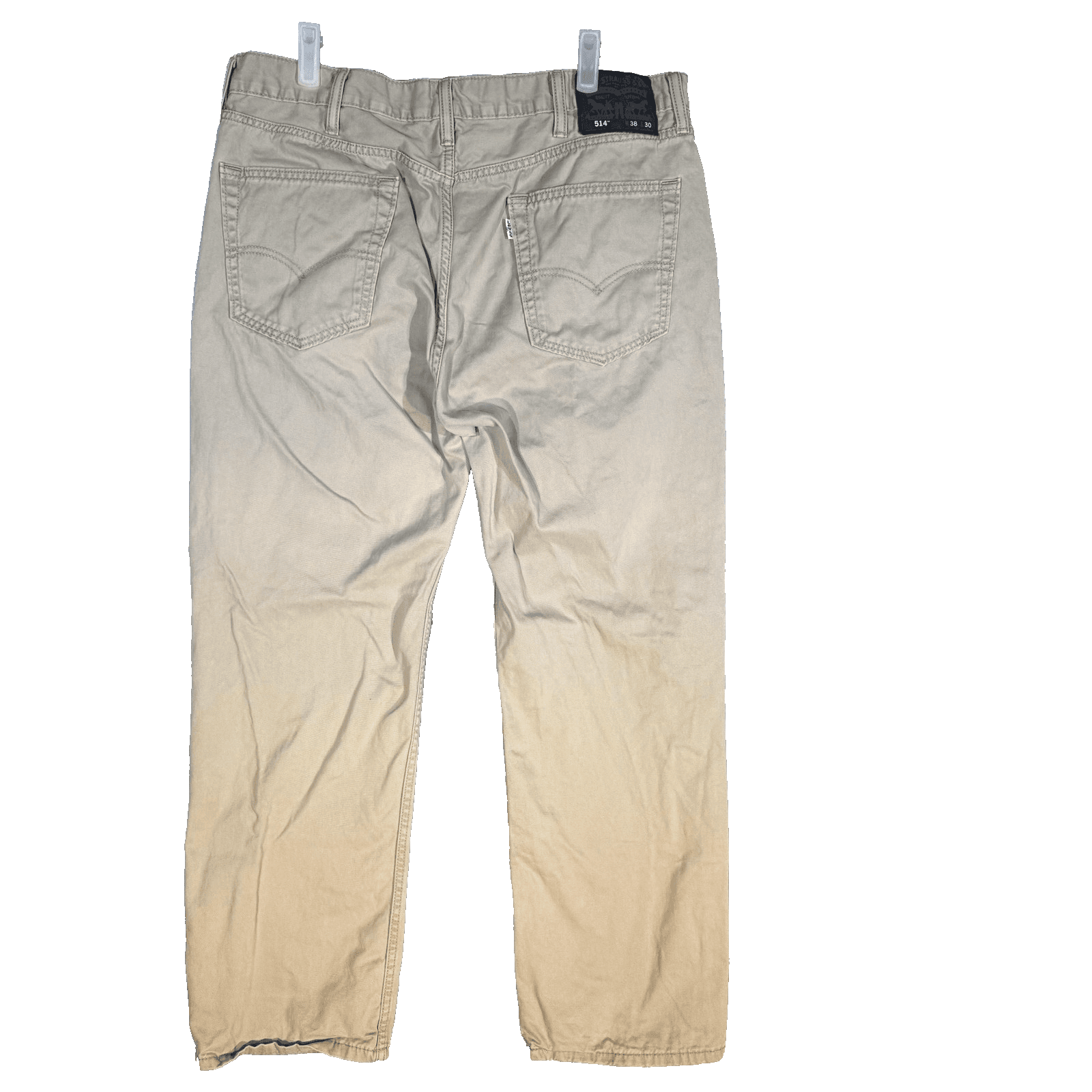 Levis 514 Jeans Mens 36x30 (38x30) Tan Khaki Straight Leg 100% Cotton Denim - Thumbnail 2