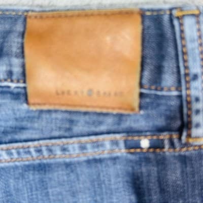 Lucky Brand 121 Heritage Bermuda Shorts Mens 34 Blue Slim Distressed Raw Hem - Thumbnail 4