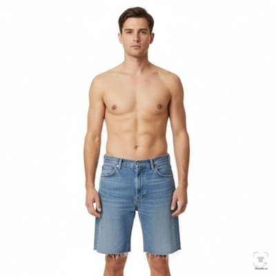 Levi Strauss 505 Mens Denim Cutoff Shorts Frayed Hem W40 L32 Blue Jeans Cotton - Thumbnail 4