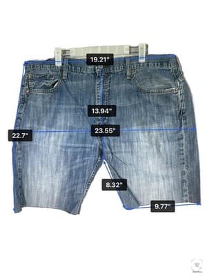Levi Strauss & Co Denim Jean Shorts Mens 38 Blue Cutoff Raw Hem Cotton Egypt - Thumbnail 12