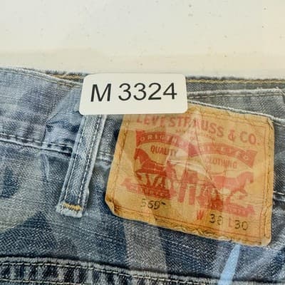 Levi's 569 Shorts Mens 38 Blue Bermuda Cutoff Raw Hem Distressed 5-Pocket - Thumbnail 14
