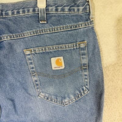 Carhartt Shorts Mens 38 Blue Bermuda Relaxed Fit 7 Inseam Denim Cutoff 5-Pocket - Thumbnail 7