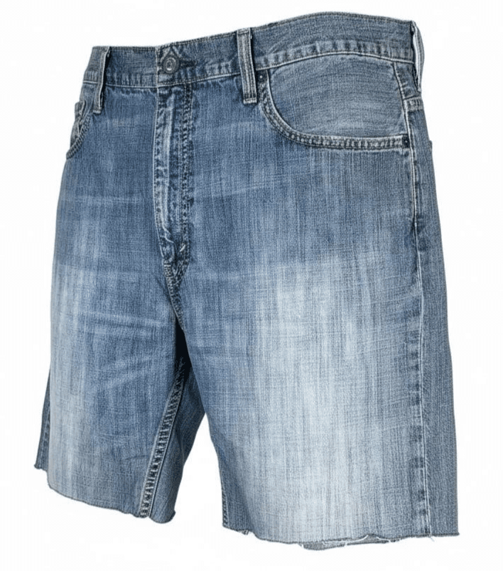 Levi Strauss & Co Denim Jean Shorts Mens 38 Blue Cutoff Raw Hem Cotton Egypt - Thumbnail 5