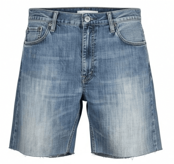 Levi Strauss & Co Denim Jean Shorts Mens 38 Blue Cutoff Raw Hem Cotton Egypt - Thumbnail 4