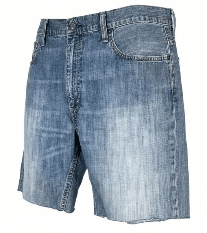 Levi's 569 Shorts Mens 38 Blue Bermuda Cutoff Raw Hem Distressed 5-Pocket - Thumbnail 2