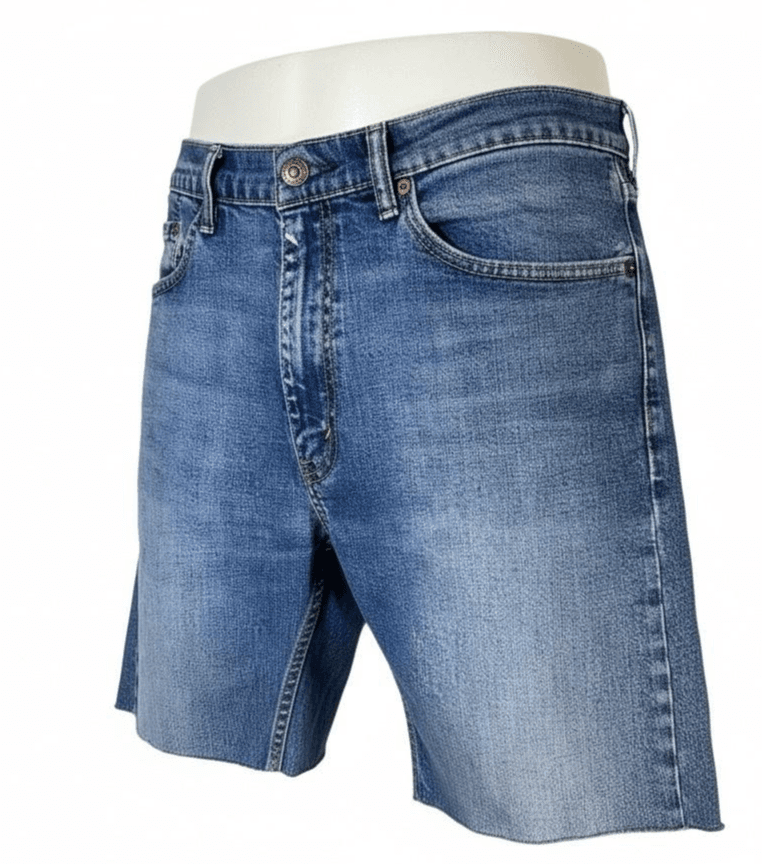 Levi Strauss & Co Denim Jean Shorts Mens 36 Blue Cutoff Cotton Stretch Egypt - Thumbnail 2