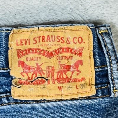 Levi Strauss & Co Denim Jean Shorts Mens 36 Blue Cutoff Cotton Stretch Egypt - Thumbnail 7