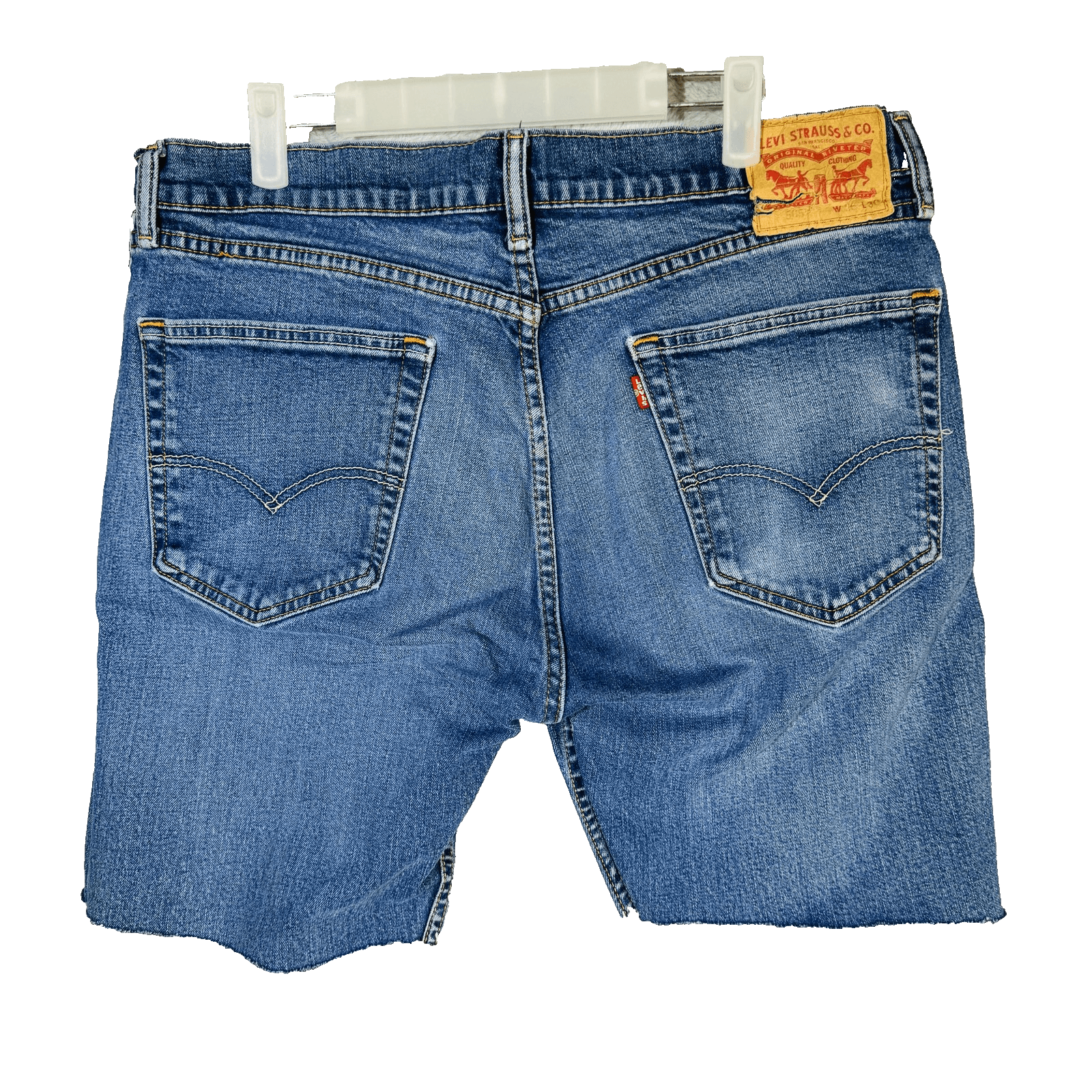 Levi Strauss & Co Denim Jean Shorts Mens 36 Blue Cutoff Cotton Stretch Egypt - Thumbnail 6