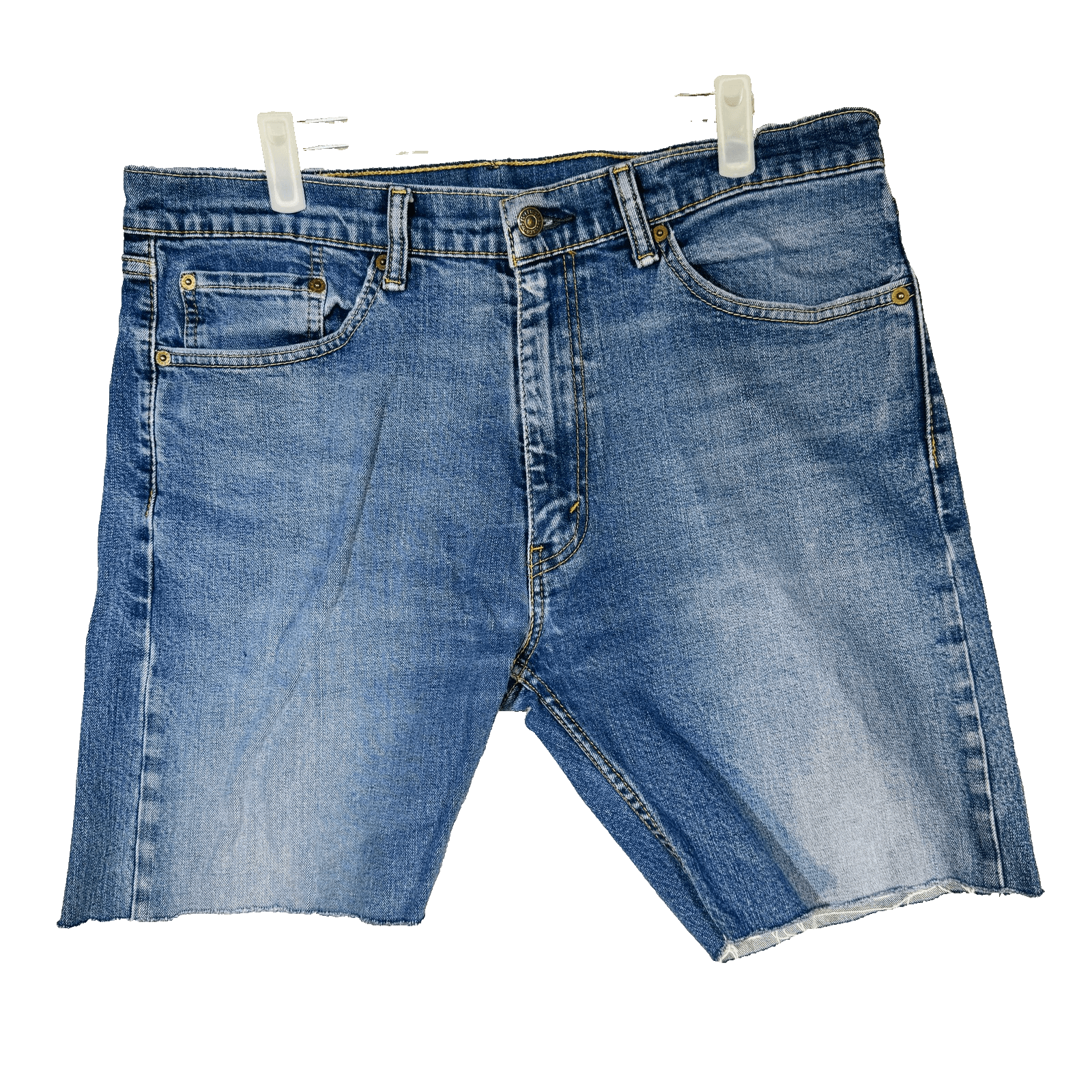 Levi Strauss & Co Denim Jean Shorts Mens 36 Blue Cutoff Cotton Stretch Egypt - Thumbnail 5