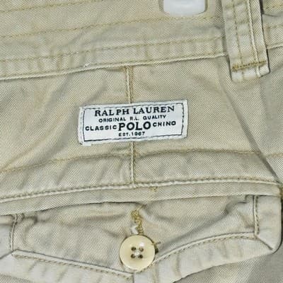 Polo By Ralph Lauren Shorts Mens 32 Beige Cargo Cotton Canvas Pockets 11 Inseam - Thumbnail 7