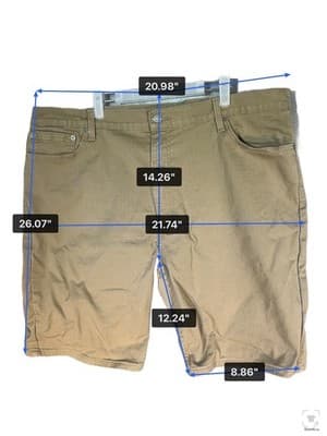 Levi's 505 Shorts Mens 44 Beige Chino Stretch 12 Inseam 5-Pocket Zip Fly - Thumbnail 12