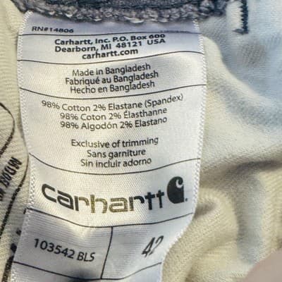 Carhartt Shorts Mens 42 Blue Cargo Relaxed Fit Stretch Canvas 11 Inseam - Thumbnail 10