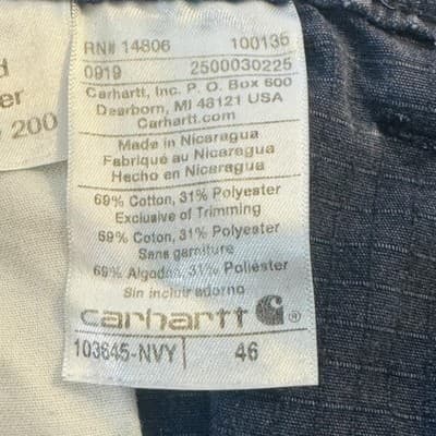 Carhartt Cargo Shorts Mens 46 Blue Relaxed Fit 8 Inseam Canvas Pockets - Thumbnail 9