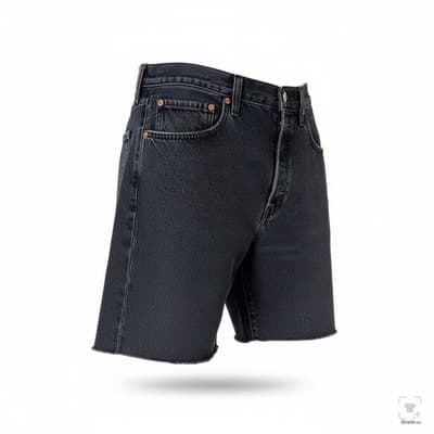 Levi's 501 Cutoff Denim Jean Shorts Mens W30 Button Fly Black Frayed Hem - Thumbnail 3