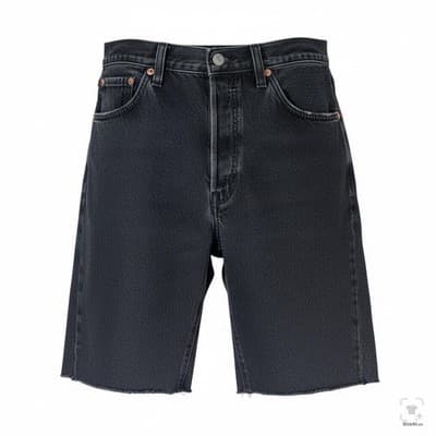 Levi's 501 Cutoff Denim Jean Shorts Mens W30 Button Fly Black Frayed Hem - Image 1