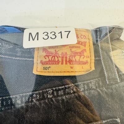 Levi's 501 Cutoff Denim Jean Shorts Mens W30 Button Fly Black Frayed Hem - Thumbnail 17