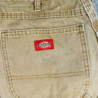 Dickies Shorts Mens 38 Brown Cargo Relaxed Fit Distressed Raw Hem Canvas - Thumbnail 8